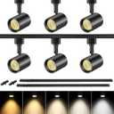 VANoopee 5-Color 6-Light LED Track Lighting Kit with 6.6FT H Type Track Lighting Rail, LED Track Light Heads Dimmable Modern Kitchen Track Lighting Fixtures Ceiling Spotlight, CRI90+ 10W 800lm Black