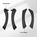 Black Car Door Handle Compatible with 3 Series E90 E91 323i 325i 328i 330i 335i 2006-2012 Interior Pull Door Handle Set Replace Car Door Handle Assembly