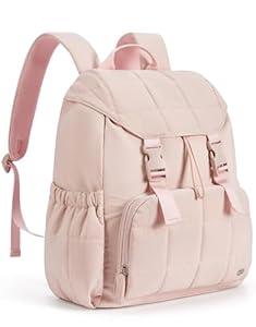 BOSTANTEN Women's Puffer Backpack, Versatile College Laptop Backpack with RFID Pocket, Water Resistant Casual Travel Daypack, Black