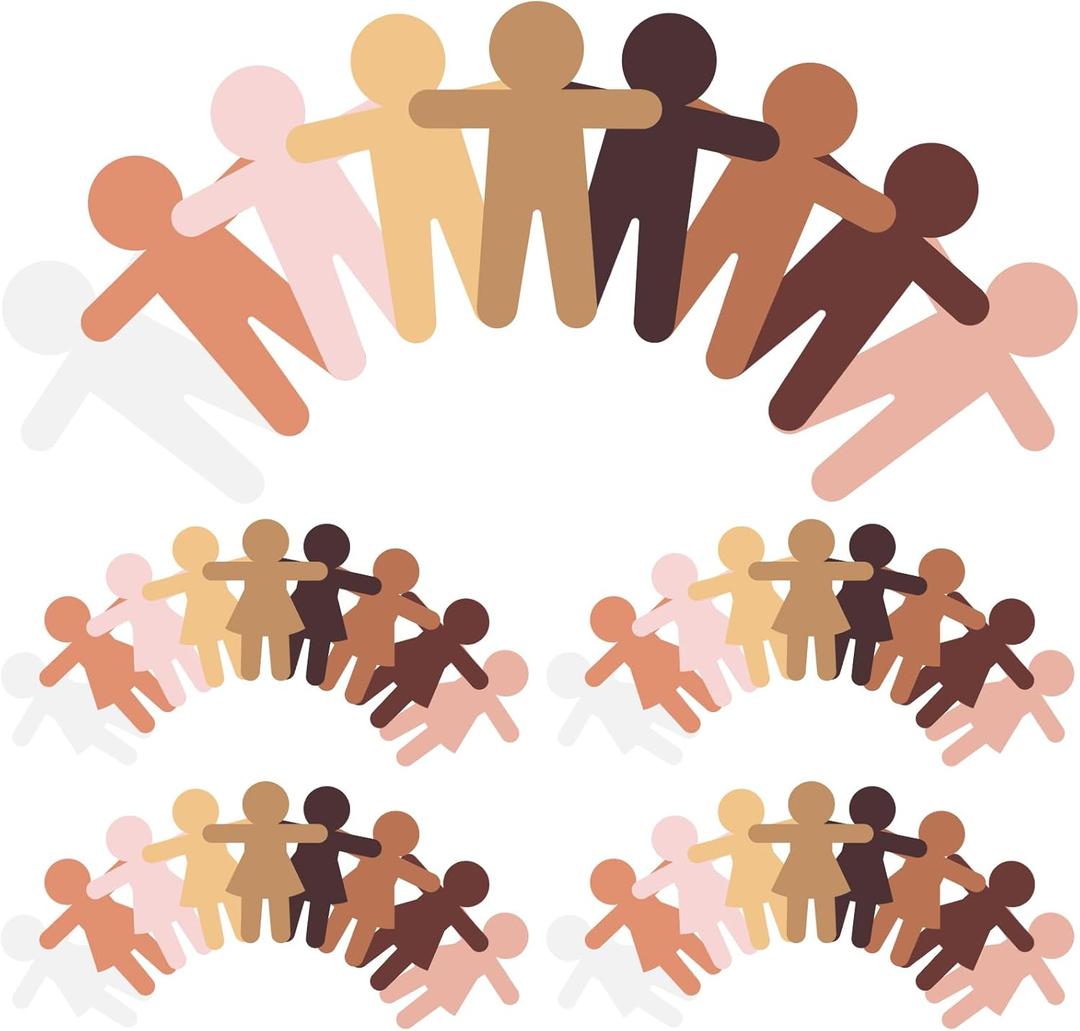 Geyee 216 Pcs Paper Cutouts for Crafts Blank Multicultural People Cut Outs for Bulletin Board Person Cardstock for Art Supplies Craft Project Home Decoration