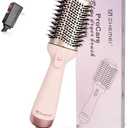 ZM ZHEMEI 1300W Hair Dryer Brush,4 in 1 Blow Dryer Brush Anti-frizz Ceramic Titanium Barrel with ALCI Safety Plug Professional Salon Hot Air Brush for All Hair Types (Rosegold)