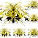 6 Pcs Black and Gold Graduation Foil Spray Centerpieces for Tables Metallic Star Table Decorations for Birthday Party Favor Supplies New Year Photo Booth Props, 8.7 Inch Tall
