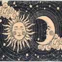 Boho Doormat Bathmat Sun and Moon Fun Bath Mat Non Slip Washable Bathroom Decor Bohemian Home Floor Rugs Indoor Outdoor Rug (Black Sun Moon)