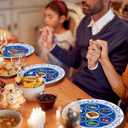 QZYL 50 Pieces Seder Plates for Passover, 9 Inch Disposable Passover Seder Plate, Renaissance Design Pesach Plates for Passover Foods, Deluxe Quality Seder Passover Plates for Passover Decorations