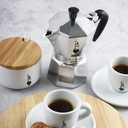 Bialetti Moka Express Iconic Italian Stovetop Espresso Maker (Natural Silver, 6 Cups)