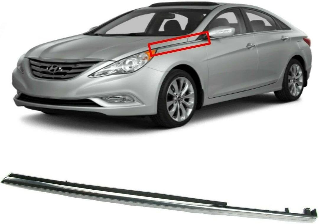 Front Left ABS Chrome Fender Trim Molding Garnish Fits for 11-14 Hyundai Sonata, Replaces OEM 87771-3S000, 87771-3S001, 75135