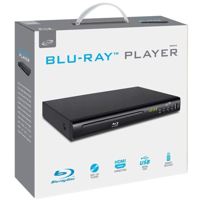 Blu-Ray DVD iLive IDBU601B Player HDMI USB Compact Portable Movie Media Player