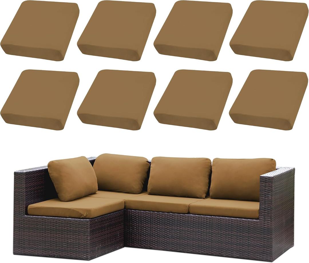 Outdoor Cushion Covers Set,12PCS Patio Furniture Couch Seat Slipcovers, Replacement for Sofa Sectional Chair(CoverOnly)