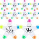 30 Pcs Star Pen Inspirational Gifts for Coworkers from Teacher Highlighters Brush Tip 5 Colors Markers Multicolor You're a Star Gifts Bulk for Office Staff Supplies