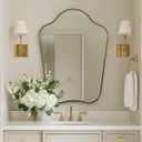 ANDY STAR 24x32 Gold Mirror, Brushed Brass Scalloped Mirror with Curved Design, Irregular Wall Mirror for Bathroom, Vanity, Powder Room, Stainless Steel Frame, Anti-Rust