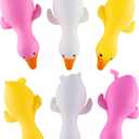 Super Z Outlet Stress Relief Squeezing Rubber Jelly Ducks for Kids and Adults - Anti-Stress, Help Anxiety and Improve Focus, ADHD Sensory Toys Gift Set for Classroom Prize, Party Goodie Bag (6 Pack)