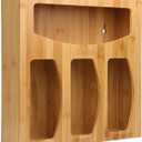 Food Ziplock Bag Storage Organizer For Kitchen Drawer, Bamboo Baggie Holder, Compatible With Ziploc, Solimo, Glad, Hefty For Gallon, Quart, Sandwich And Snack Variety Size Bags(1 Box 4 Slots)