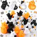 Deekin Rubber Ducks 2 Inch Animal Party Favors Small Rubber Ducks for Cruise Ships for Shower Birthday Gift Activity Theme Party(50 Pcs,Cat)