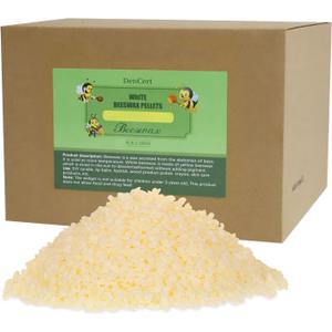 Beeswax Pellets 5LB Cosmetic Beeswax Triple Filtered Beeswax Pastilles for Candle Making Great for DIY Projects Creams Lotions Lip Balm and Soap Making Supplies(5LB)