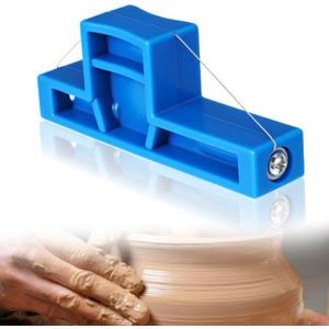 Angle Cutting Clay Tool, Small Steel Wire Bevel Cutter, Blue Pottery Angle Clay Trimming Tool, Plastic Pottery Trimming Tools, Plastic Ceramic Wire for Ceramics and Sculpting (2.7x1.1x0.6 Inch)