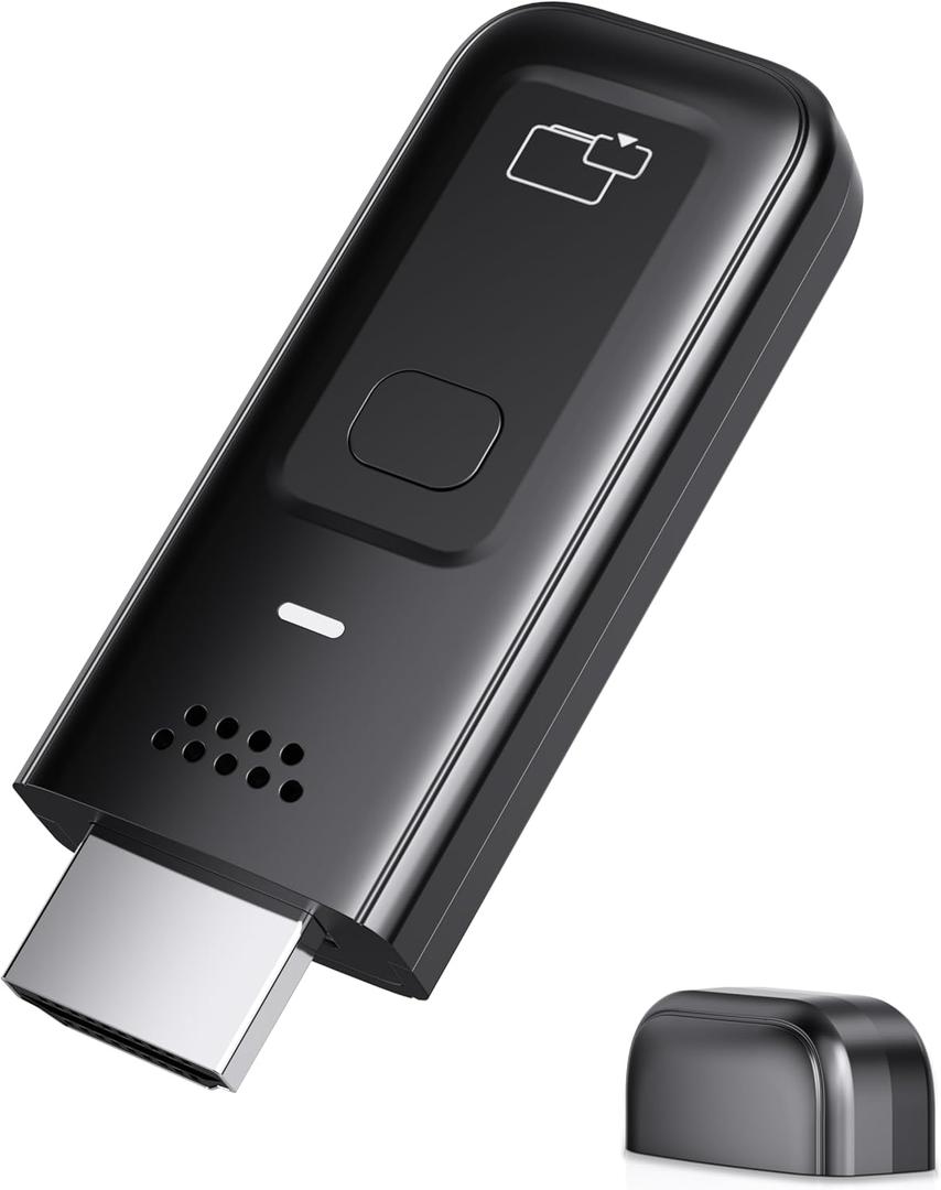 Wireless HDMI Display Dongle Adapter, 4K Decode 1080P@60Hz HDMI Wireless Plug & Play Extender for Smartphone Laptop to TV/Monitor/Projector, Support Airplay & Miracast, for Conference Room (Black)