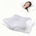 Cervical Pillow for Neck Pain Relief Contour Memory Foam Pillow for Side and Back Sleepers, Advanced Support and Comfort, Promotes Spinal Alignment and Pressure Relief