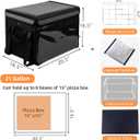 TooCust Large Insulated Food Delivery Bag with Fixed Base and Internal Frame, XXXL 20.5" x 16" x 16", Commercial Pizza Delivery Bag w/Divider, Waterproof & Foldable Catering Bag Food Deliveries, Black, XXXL-20.5" x 16.5" x 16.5"
