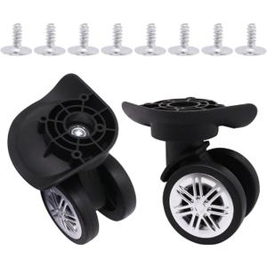 ZHMEINA Luggage Wheels Replacement Kit, Suitcase Wheels Replacement with Screws, 360 Rotation Spinner Wheel, Mute Double Row Swivel Wheel for Luggage Suitcase Trolley (Black, 2PCS)