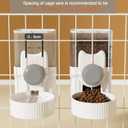 Lemtrflo Rabbit Feeder for Cage,Hanging Automatic Cat Feeder and Water Dispenser,Ferret Cage Accessories,Food Water Bowl for Cats Rabbit Guinea Pig Cages(Cage Grid Spacing Over 1.2'')