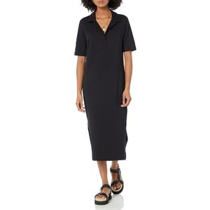 Amazon Essentials Womens Organic Cotton Jersey Short-Sleeve Midi Polo Dress, XL