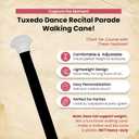 Morph Adult Costume Accessory Plastic Tuxedo Dance Recital Parade Walking Cane Handheld Prop Staff 44 Inches, Black