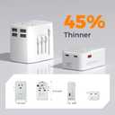 Universal Travel Adapter 20W, TESSAN Ultra Slim International Power Adapter with 2 USB-C 1 USB-A, Travel Plug Adaptor Worldwide for US to European UK Spain Italy England New Zealand (Type C G A I)