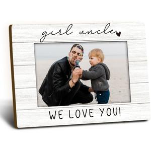 Uncle Gifts Picture Frame 4x6, Uncles Wooden Picture Frame, Christmas Fathers Day Birthday Gifts for Uncles from Niece, Girl Uncle We Love You Decorative Photo Frames for Table Desk Decor