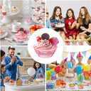 100 Pack Disposable Clear Plastic Bowls for Party 6oz Hard Plastic Salsa Dessert Ice Cream Candy Fruit Small Glitter Bowls for Wedding Baby Shower Birthday Party (Pink)