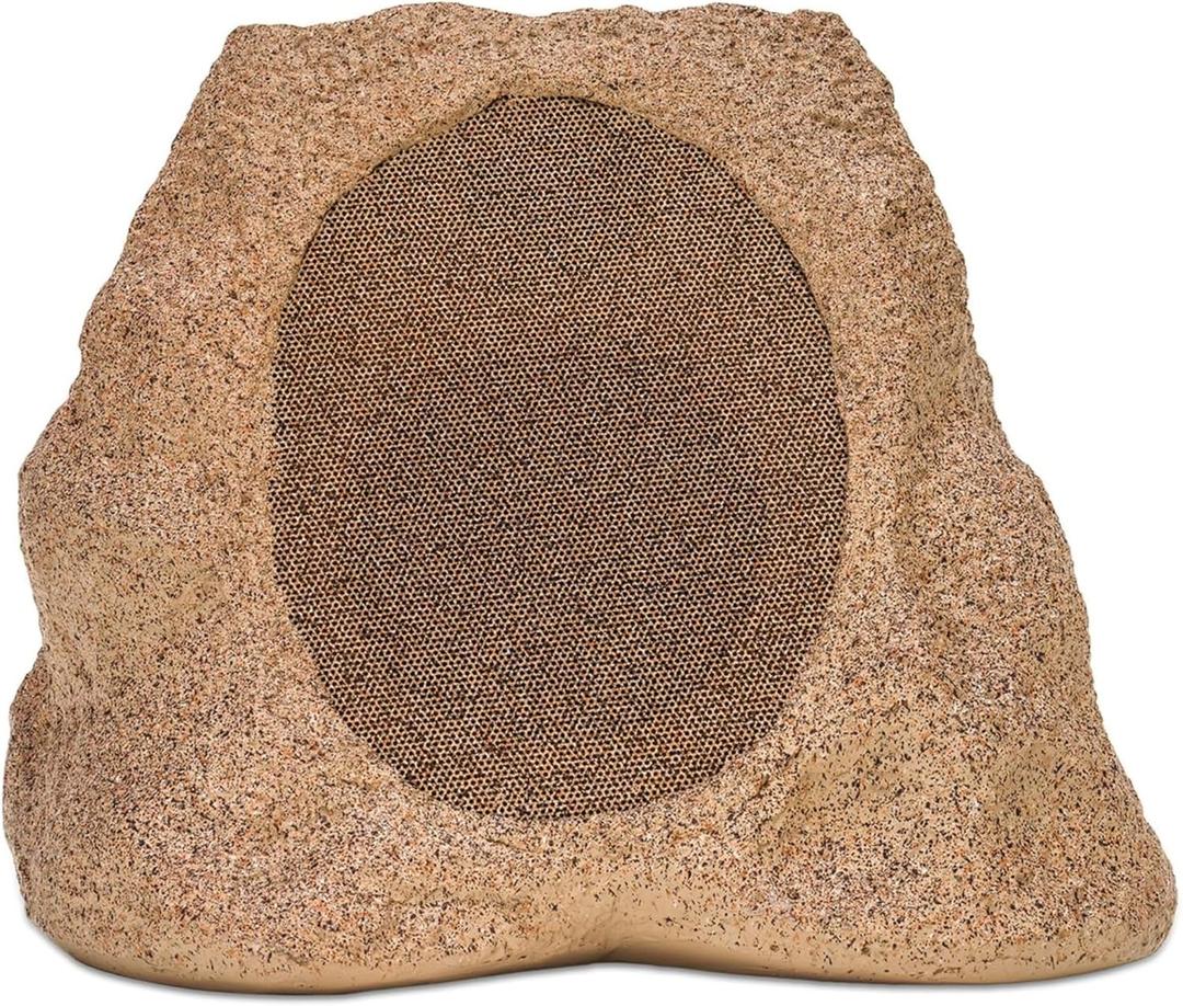 Victrola Rock Speaker Connect, Sand, Wireless Outdoor with Bluetooth 5.3, 22-Hour Battery Life, with Solar Charging, Link Up to 20 Rock Speakers, IP65 Water & Dust Resistant