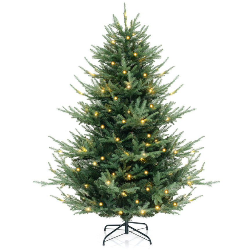 6 FT Pre-Lit Artificial Hinged Xmas Tree with 778 PVC and PE Branch Tips-M, CM25025US-M