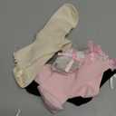 Womens Bow Socks Ruffle Casual Crew Black Whitte Soft Breathable Cotton 4 Pairs Socks (One Size)