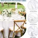 10 Packs Premium Round Tablecloth - 120 Inch White Polyester Table Cloth Bulk Washable Polyester Fabric Tablecloths for Wedding Party Banquet Buffet Table Holiday Dinner