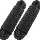 Premium Marine-Grade Dock Lines - 2 Pack 3/8" x 15' Strength-Tested Double Braided Nylon Boat Ropes with 12" Security Loops | Heavy-Duty Docking & Mooring Rope