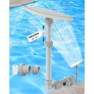 Dual Spray Pool Fountain, 10-20°F Cooler Water for Above/In-Ground Pools, Dual Spray Waterfall Sprinkler Fountain, Adjustable Waterfall Cooling and Relaxation (Pool Waterfall Fountain)
