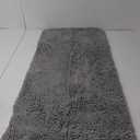 LOCHAS Luxury Bathroom Rug Shaggy Bath Mat 24 x 40 Inch, Washable Non Slip Bath Rugs for Bathroom Shower, Soft Plush Chenille Absorbent Carpets Mats, Gray