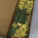 Floroom 24pcs Yellow Small Artificial Flowers Faux Silk Daisies Fake Wildflowers with Stems for DIY Wedding Bouquets Floral Arrangements Party Decor Centerpieces Decorations (Vase Not Included)