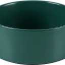 Ceramic Dog Bowl, Food and Water Bowl for Medium Breed Dog, Pet Bowl for Replacement (7.3 inch, Single Bowl, Green)