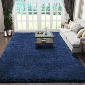 Ophanie 6x9 Blue Rugs for Living Room, Large Fluffy Shag Fuzzy Plush Soft Area Rugs, Floor Shaggy Navy Carpets for Bedroom, Carpet for Kids Boys Girls Dorm Nursery Home Decor Aesthetic (6' x 9', 6- Blue)
