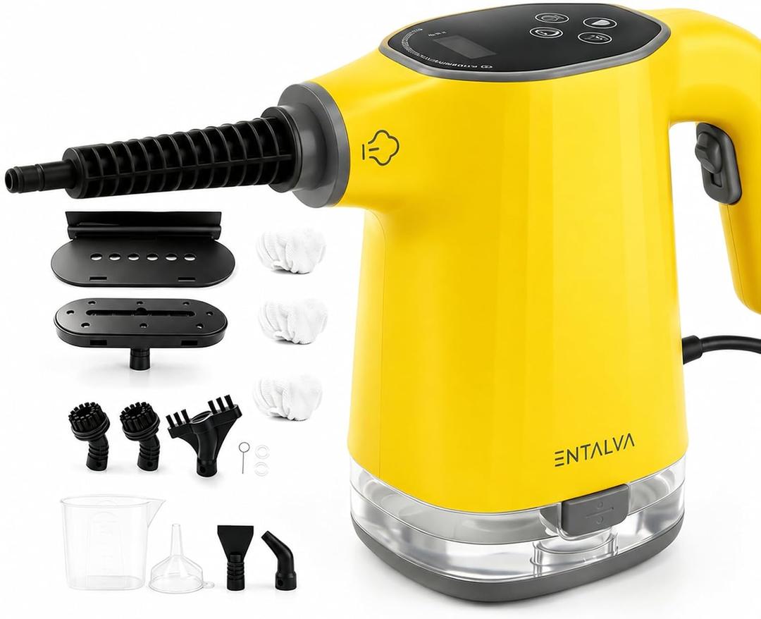 Handheld Steam Cleaner for Home with LED Display, 15-Pcs Set