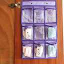 NIMES Hanging Closet Underwear Sock Jewelry Storage Over The Door Classroom Cell Phone Calculator Organizer Clear Pockets (PURPLE-12 & 9 POCKETS PACK)