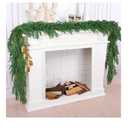 Hananona 9 Ft 2 Pcs Artificial Norfolk Pine Garlands, Realistic Pine Garland, Green Artificial Greenery Garland for Table, Mantle, Wall, Indoor, Outdoor Winter Christmas Decorations (2, 9 FT)