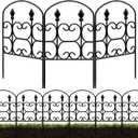 24in(H) x 10.83ft(L) Decorative Garden Fence - Tall Garden Fence Animal Barrier 10 Pack Metal Fence Border Black No Dig Fence Panels Garden Fencing Border for Landscape Patio Yard Outdoor