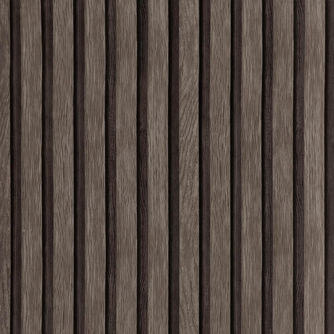 Yun-aeon Natural Wood Peel and Stick Wallpaper Wood Slats - 17.3"x 120" Dark Brown Self-Adhesive Waterproof Vinyl Removable Wall Paper for Wall Decor Bedroom
