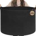INDRESSME 115L Extra Large Black Blanket Basket, Dog Toy Bin Shoe Baskets Toy Box Organizer for Kids Decorative Laundry Basket for Home & Living Room, Black
