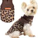 Leopard Vest Dog Sweater Fleece Dog Clothes for Small Dogs Boy Girl Warm Pullover Fleece Doggie Sweaters Winter Small Dogs Sweater Coat - Cold Weather Pet Clothes Cat Sweatshirt, XS, Leopard