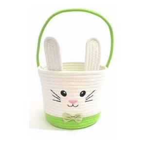Holiday Home 9" Rope Basket -  Green, 1ct