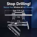 No-Drill Window AC Support Bracket, Heavy-Duty AC Window Bracket Supports Up to 350lbs for 5,000-24,000 BTU AC Units, Adjustable Air Conditioner Support Bracket for Single/Double-Hung Windows