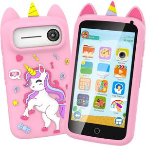 Kids Smart Phone for Girls, 4.0" Touchscreen Phones for Kids with Camera Video Music Learning Drawing and 200 Games, Birthday Gifts for Toddler Girls Toys Age 3 4 5 6 7 8 Year Old (Pink)