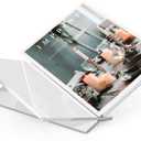 Acrylic Book Stand Large White Acrylic Book Holder, 12.5" x 9.5" x 5.7", Open Book Holder Stand for Display and Reading Cookbooks, Art Books, Bibles, Magazines - Home and Office (White, Large)